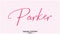 Parker Woman\\\'s name. Hand drawn lettering. Vector Typography Text