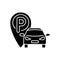 Parking area black glyph icon