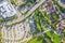 Parking area and houses near the town  Wangen Im Allgau, Germany