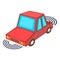 Parking assist system icon, cartoon style