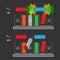 Parking assist system on-off vector illustration