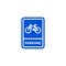 Parking bicycle roadsign isolated