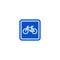 Parking bicycle roadsign isolated