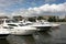 Parking boats on the Moscow river.