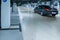 Parking car. Empty road asphalt background. Car lot parking space in underground city garage. Interior underground carpark