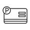 Parking card ticket transport line style icon design