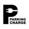 Parking charging original sign. Plug in letter P.