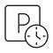 Parking clock hours warning transport line style icon design