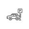 Parking crash line icon