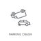 Parking crash linear icon. Modern outline Parking crash logo con