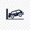 Parking crash transparent icon. Parking crash symbol design from