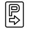 Parking direction icon outline vector. Valet area