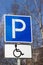 Parking for disabled persons sign, vertical