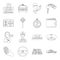 Parking, dispatcher, taxi driver are all for taxi service. Taxi set collection icons in line style vector symbol stock