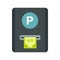 Parking fees icon, flat style