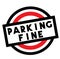 PARKING FINE stamp on white isolated