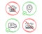 Parking garage, Parking and Ambulance emergency icons set. Truck delivery sign. Vector