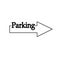 Parking icon arrow pointer illustration line. Vector