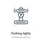 Parking lights outline vector icon. Thin line black parking lights icon, flat vector simple element illustration from editable