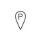 Parking location pin outline icon