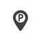 Parking location pin vector icon