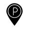 Parking location pointer transport silhouette style icon design