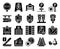 Parking lot related solid icon set 3, vector illustration