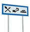 Parking Lot Road Sign Isolated Restaurant Hotel Motel Swimming Pool Icons, Roadside Signage Pole Post Blue Black White Signboard