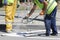 Parking Lot Stripe Painting on New Asphalt