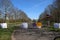 Parking lots are closed with fences and big bags of sand to keep people from the parks in the Netherlands due to the corona crisis