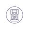 Parking machine icon, line vector