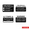 Parking offender adhesives signs icon set of black and white types. Isolated vector sign symbols. Icon pack