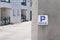 Parking p privÃ© french text sign blue means private parking car parked in city street