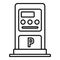 Parking payment kiosk icon, outline style