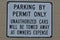 Parking By Permit Only Sign