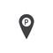 Parking place location pin icon vector