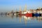 The Parking ships in the river port