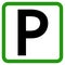 Parking sign on black and green. vector illustration