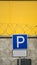 Parking Sign - Blue road sign with letter P on rectangular plate