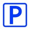 Parking sign on blue and white. vector illustration