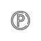 Parking sign line icon