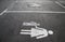 Parking space for mothers and children. Sign on asphalt â€œMother and childâ€. Sign on the street â€œMom and kidâ€. Pedestrian s