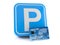 Parking symbol with credit card