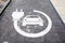Parking symbol for electric cars being charged