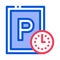 Parking Time Icon Vector Outline Illustration