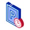 Parking Time isometric icon vector illustration
