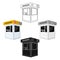 Parking toll booth icon in cartoon,black style isolated on white background. Parking zone symbol stock vector