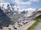 Parking on top Glacier Pasterze. Austrian Alps