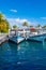 Parking traditional Dhoni boats, Maldives