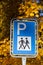 Parking traffic sign for hikers